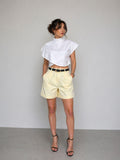 HİLORA Noir Tailored Kemerli Şort - Butter Yellow & Mocha