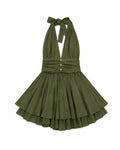 HİLORA  Olive Haki Halter Elbise